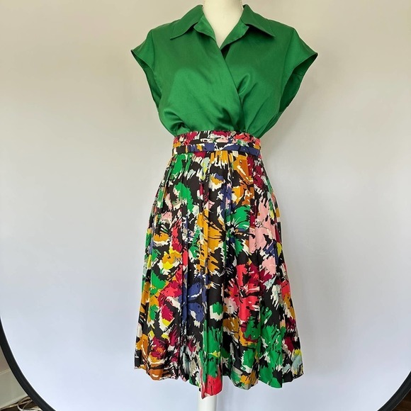 J. Crew Multicolor Silk Skirt, Size 00 - Picture 2 of 10